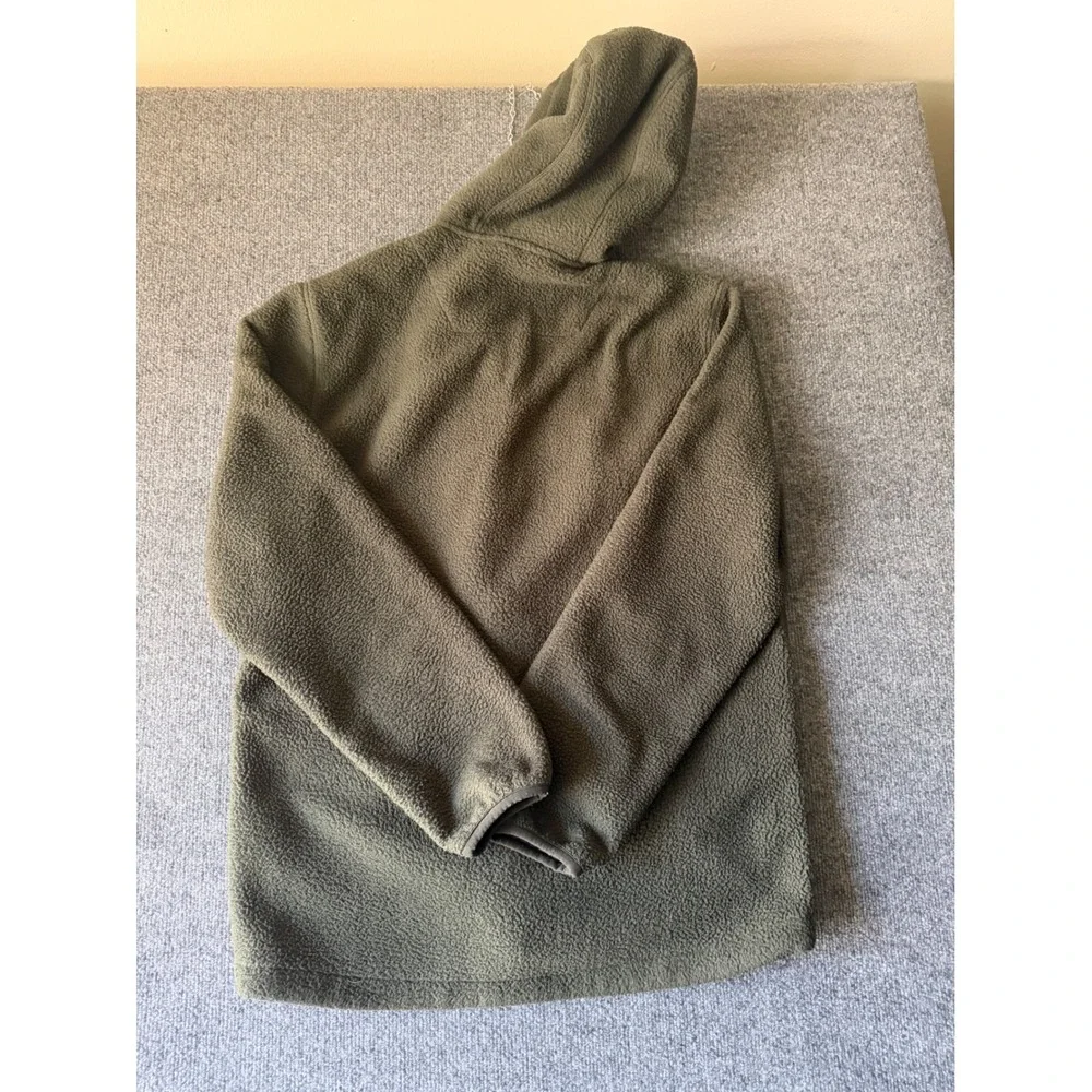 BYLT Men's Green back bay Sherpa Fleece Full Zip Hooded jacket Pockets Size L